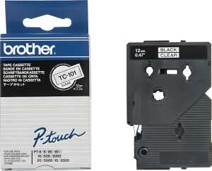 Schriftbandkassette, TC-103, 12 mm / 7,7 m blau auf farblos,