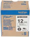 Schriftbandkassette, HGe-63, 12 mm 8 m schwarz auf gelb 5...