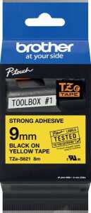 Schriftbandkassette, TZe-S621, 9 mm / 8 m schwarz auf gelb,
