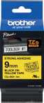 Schriftbandkassette, TZe-S621, 9 mm / 8 m schwarz auf gelb,