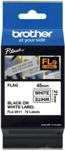 Einzelfähnchen-Etikett schwarz auf weiß 21 x 45 mm 72 Stk je Kassette