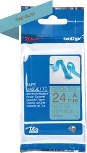 Schriftbandkassette, TZe-RL54, 24 mm / 4 m lang, gold auf hellblau,