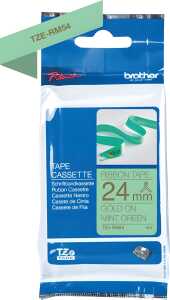 Schriftbandkassette, TZe-RM54, 24 mm / 4 m lang, gold auf mintgrün,