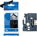 Schriftbandkassette, TZe-R334, 12 mm / 8 m gold auf schwarz,