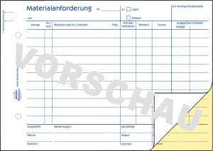 Materialanforderung A5 2x40Blatt SD blau