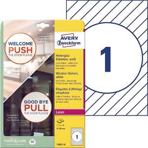 Universaletiketten Ø 200mm weiß