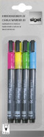 Sigel Kreidemarker 20 Rundspitze 1-2mm pink/gelb/grün/blau 4St