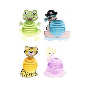 STYLEX Lampion 4ST Motive sortiert