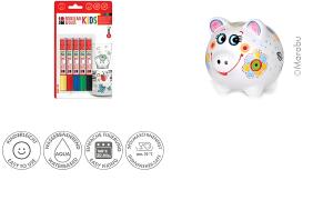 Porzellan-Glasmalstift Kids 5ST sort.