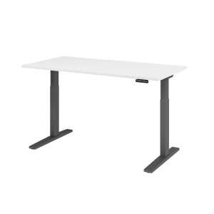 Schreibtisch Maße: 1.600 x 700-1.200 x 800 mm weiß