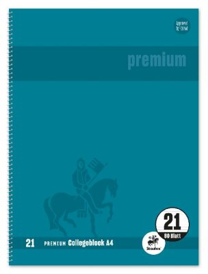 Staufen Collegeblock A4 80Bl 90g Lin21 Premium T petrol liniert mIR hfrei