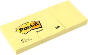 Haftnotiz Post-it 100 Blatt gelb 38x51mm VE = 1 Packung = 3 Blocks