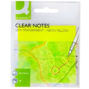 Haftnotizblock 50BL PP transparent-gelb