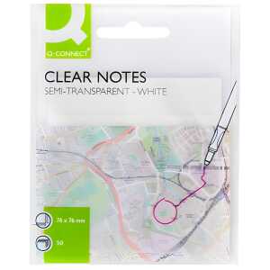 Haftnotizblock 50BL PP transparent-weiß