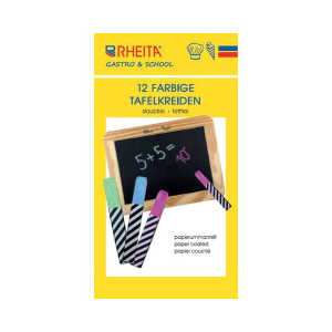 Wandtafelkreiden eckig 12ST farbig sort.