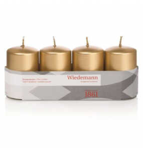 Adventsstumpen-Kerze 4ST gold 4009406639742