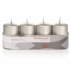 Adventsstumpen-Kerze 4ST silber