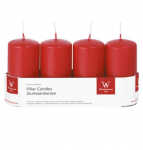 Stumpenkerze 4ST rot 4009406616798
