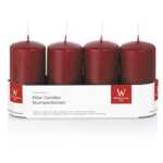 Stumpenkerze 4ST bordeaux 4009406616811