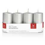 Stumpenkerze 4ST silber 4009406639803