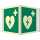 Winkelschild Defibrillator AED