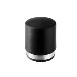 Türstopper, Edelstahl gebürstet, schwarze Gummikappe (Ø/H) 8,5 cm x 10 cm , Gewicht 1.050 gr