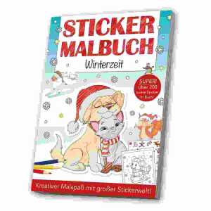 Sticker Malbuch Weihnachten A4 64 Seiten