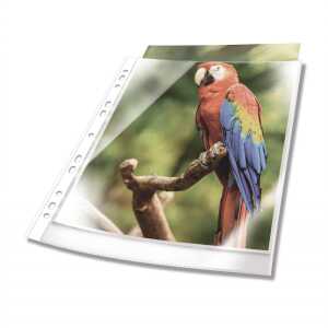 Prospekthülle PREMIUM, oben offen, A4, PP, glasklar/weiß, Beutel 25St