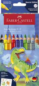 Faber Castell Buntstift Grip Jumbo 5,3 mm Dino 8+2 Etui