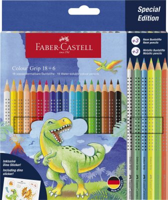 Faber Castell Buntstift Colour Grip Dino 18+6