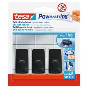 Powerstrips 3Haken S Eckig schwarz