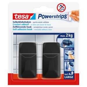 Powerstrips 2Haken L Eckig schwarz