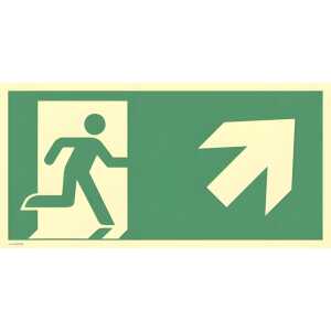 Schild Notausgang rechts aufwärts 4060081027934
