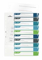 Durable Ordnerregister A4 hoch 10tlg PP farbige beschriftbare Taben