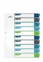 Durable Ordnerregister A4 hoch 10tlg PP farbige beschriftbare Taben