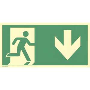Schild Notausgang rechts Pfeil unten 4060081041053