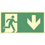 Schild Notausgang rechts Pfeil unten 4060081041053