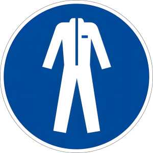 Schild Schutzkleidung benutzen ISO 7010 4060081002061