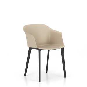 Besucherstuhl m.AL Frame schw/creme