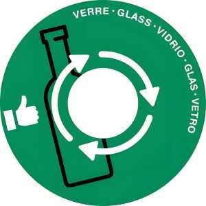 Papierkorb Deckel Glas grün 3462159018577