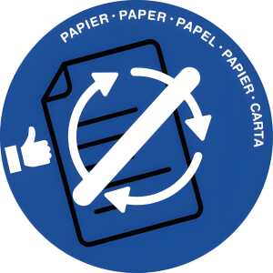 Papierkorb Deckel Papier blau 3462159018522