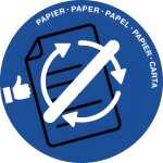 Papierkorb Deckel Papier blau 3462159018522