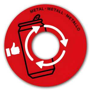 Papierkorb Deckel Metall rot 3462159019352