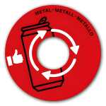 Papierkorb Deckel Metall rot 3462159019352