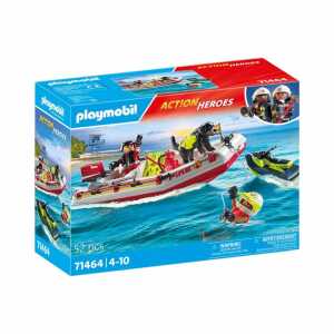 playmobil Feuerwehrboot mit Aqua Scooter schwimmfähige Wasserfahrzeuge