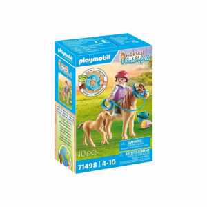 playmobil Kind mit Pony und Fohlen mit 1 Eimer für das Futter, ab 4 J
