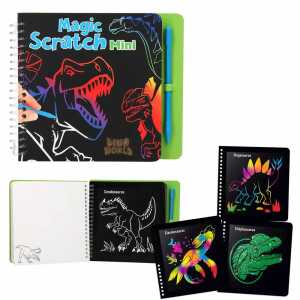 Scratch Book Dino World Mini Magic, Kratzbuch 20 S. mit und ohne Motiv