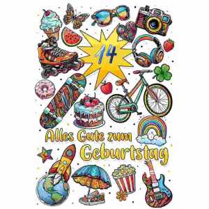 Zahlenkarte 14. Geburtstag 4016723012141