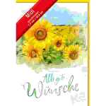 Grußkarte Midi mit Blumen 7,5x10,8cm