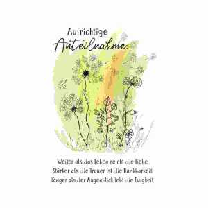 Trauerkarte Aufrichtige Anteilnahme